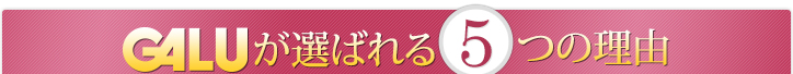 ガルが選ばれる5つの理由